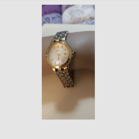 Ladies Seiko Sunburst Date Watch SS & Gold - Picture 2 of 3